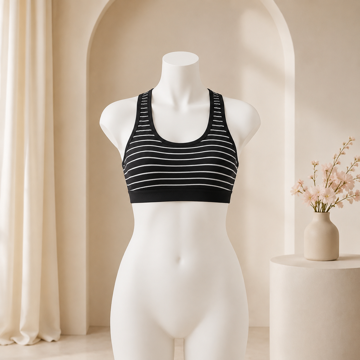 Striped Comfort Sports Bra