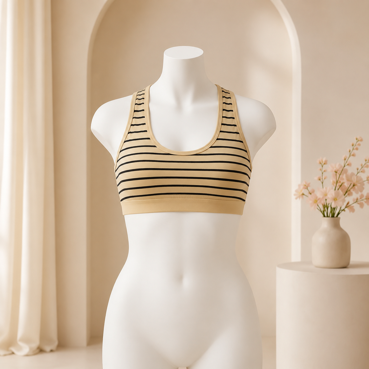 Striped Comfort Sports Bra