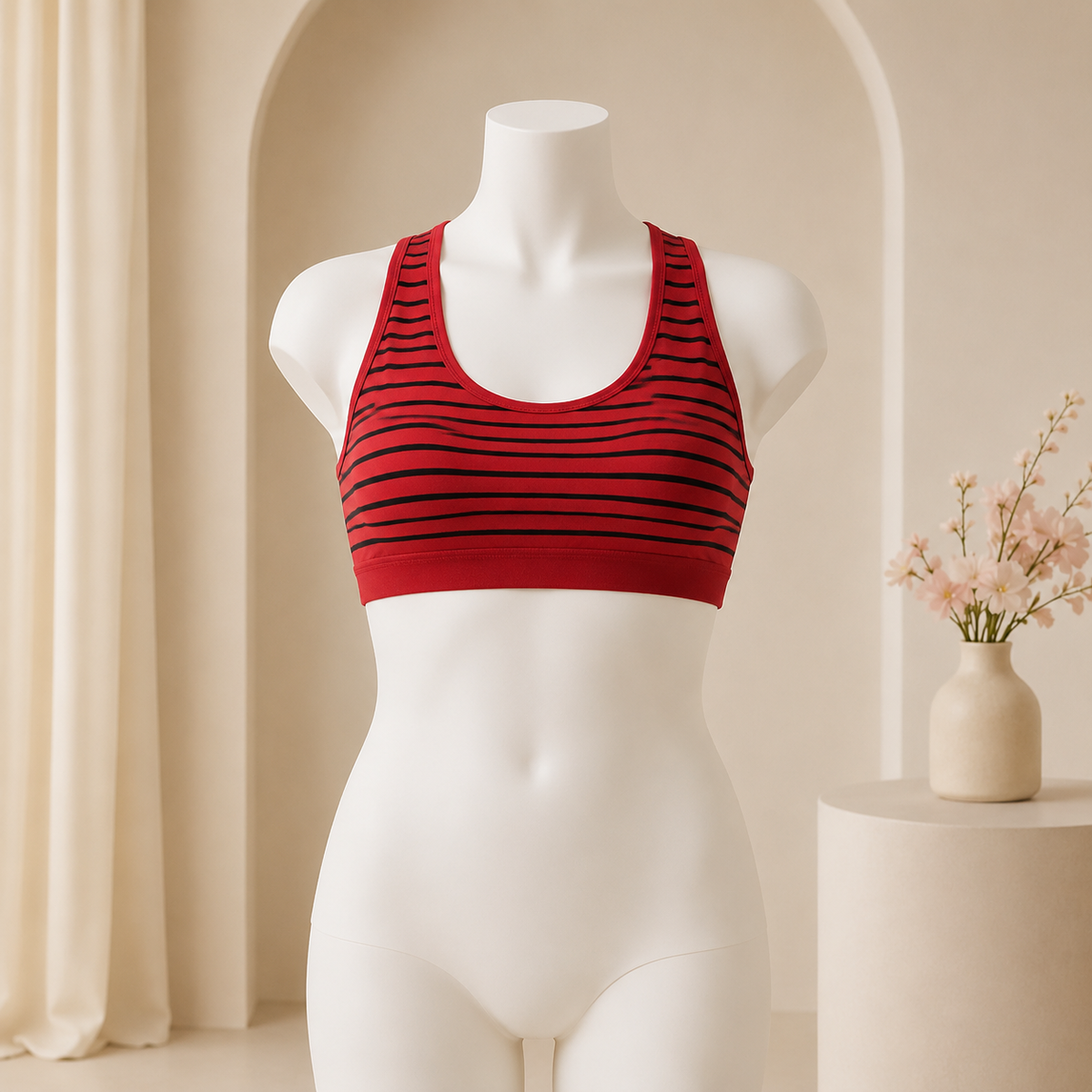 Striped Comfort Sports Bra