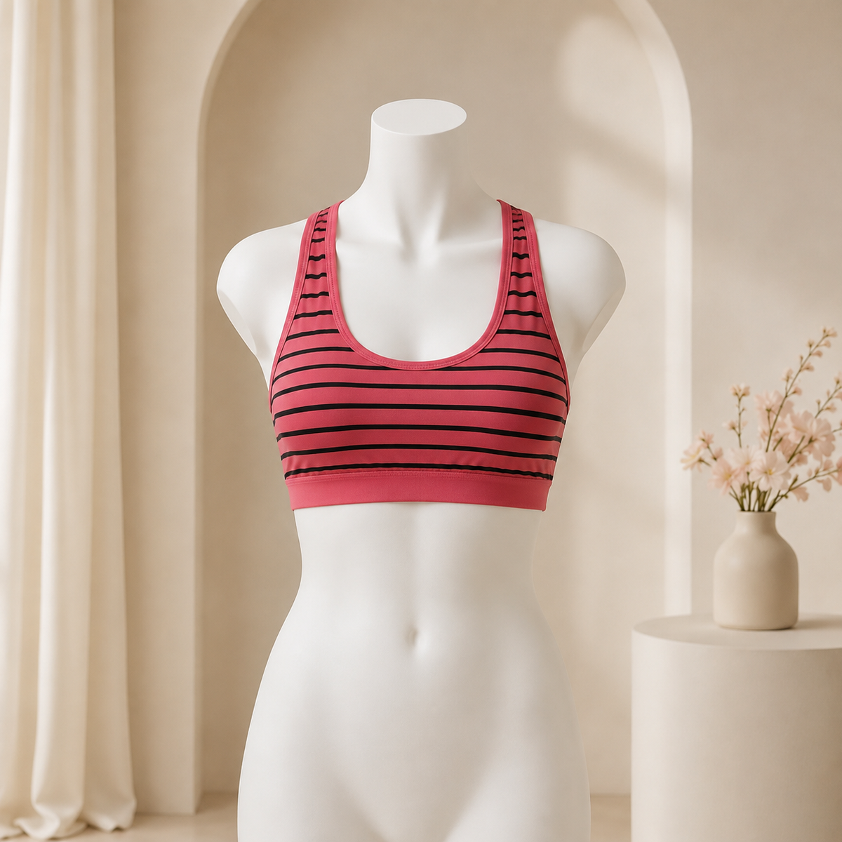Striped Comfort Sports Bra