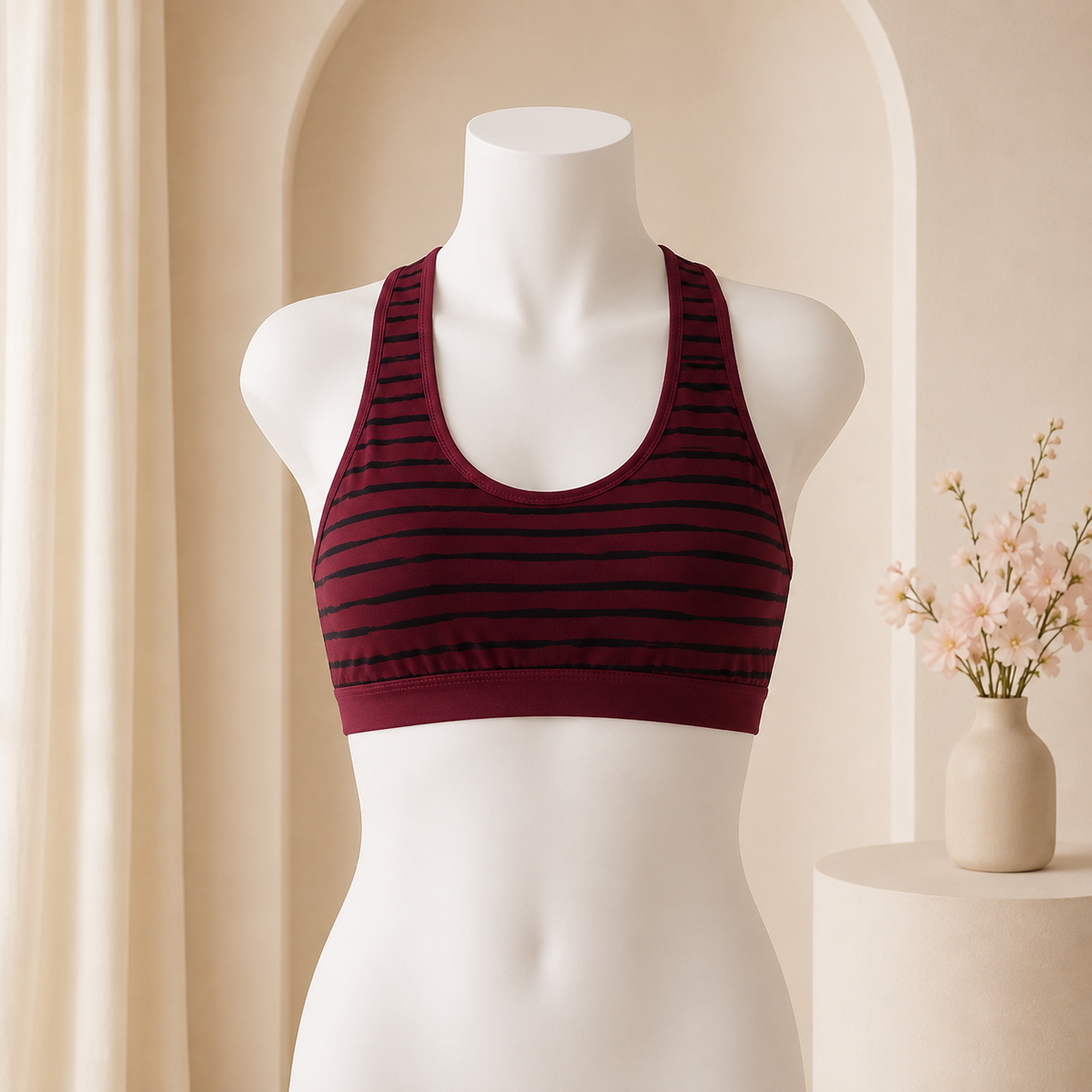Striped Comfort Sports Bra